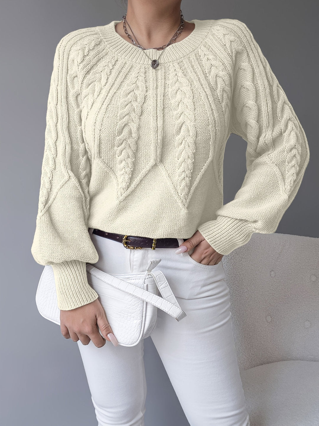 Ellis | Cable-Knit Sweater – Cozy Textured Style for Women