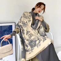 Maya | Elegant and Floral Oversized Winter Scarve