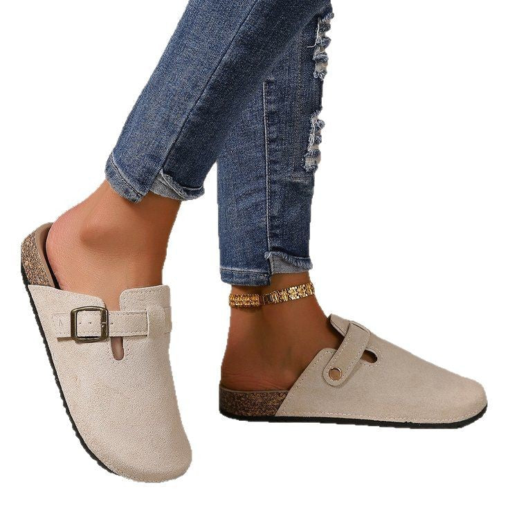 Isabella | Sophisticated Suede Buckled Slip-On Mules