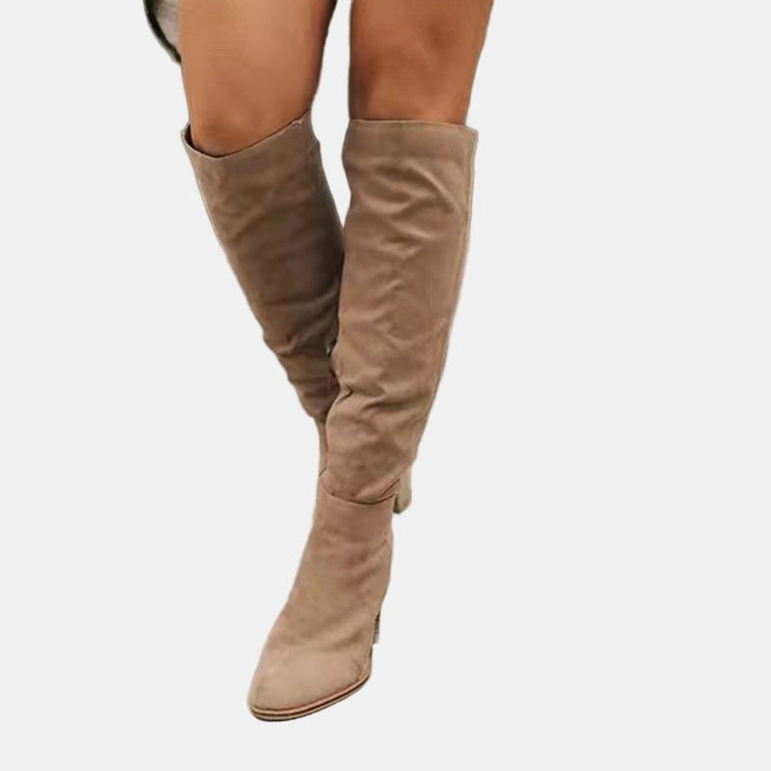 Abby | Stretch-Kniestiefel mit Blockabsatz