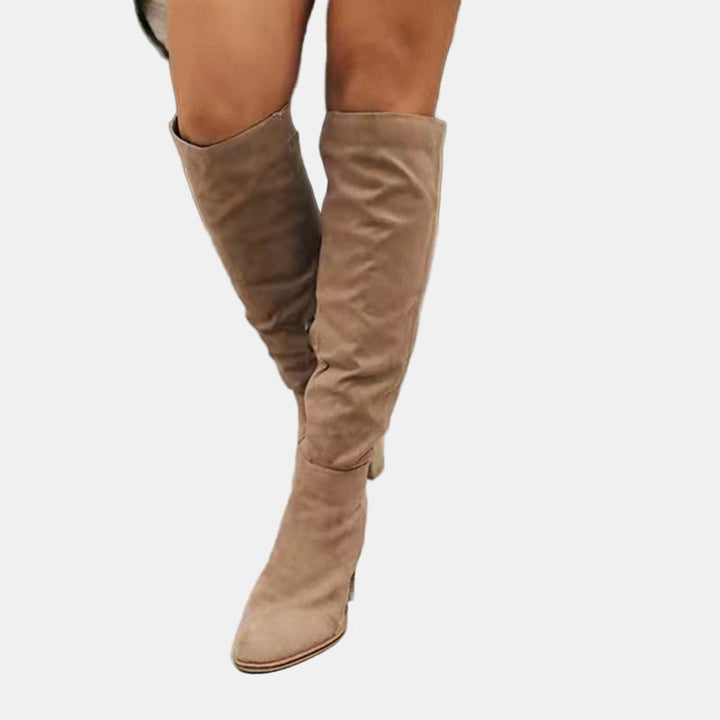 Abby | Stretch-Kniestiefel mit Blockabsatz
