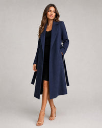 Colette | Long Belted Wool Trench Coat