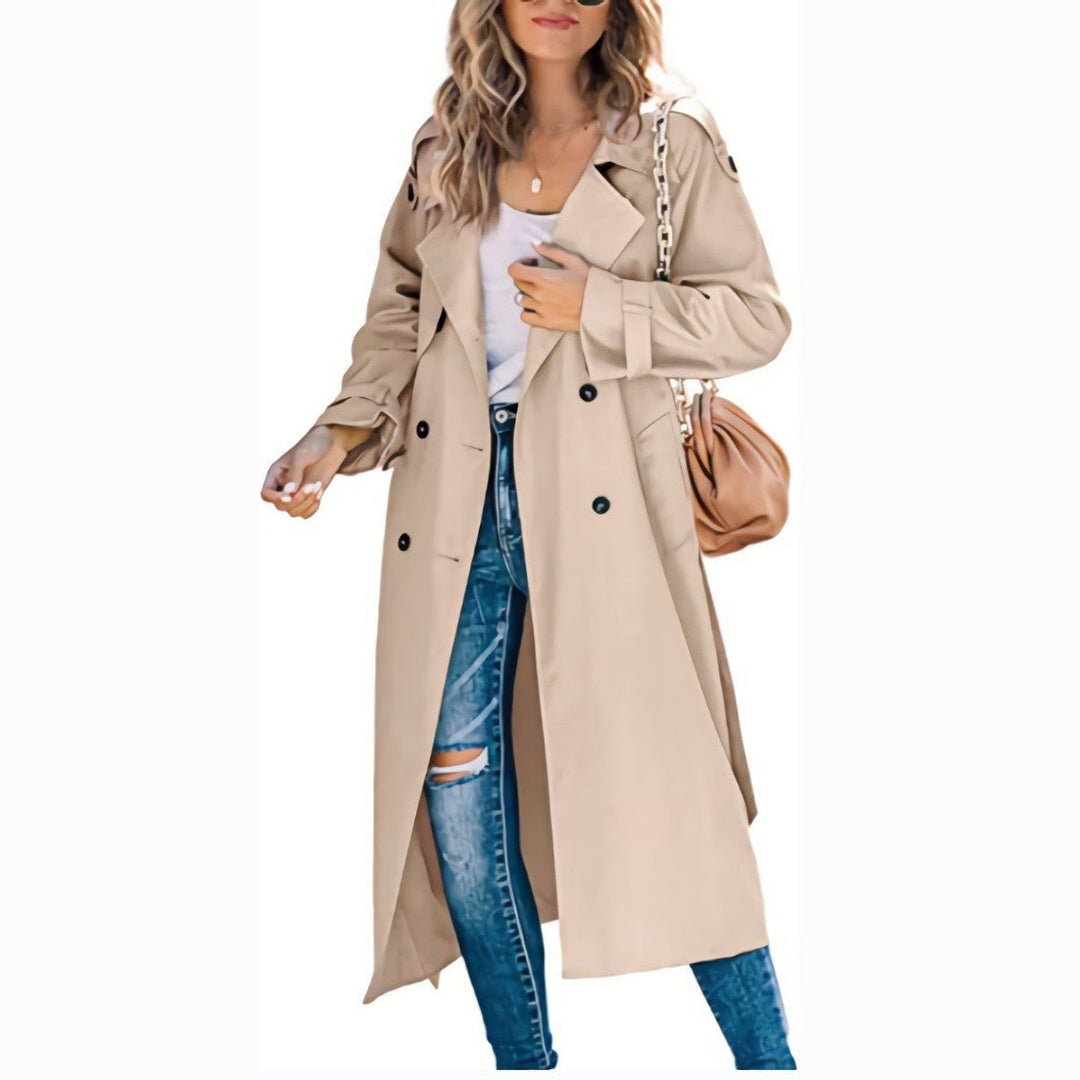 Isabella | Relaxed Double-Breasted Belted Trench Coat