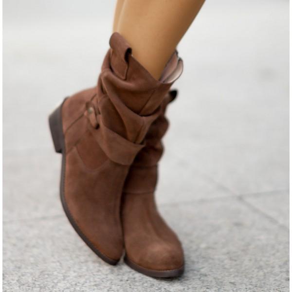 Marissa | Relaxed Suede Slouch Ankle Boots