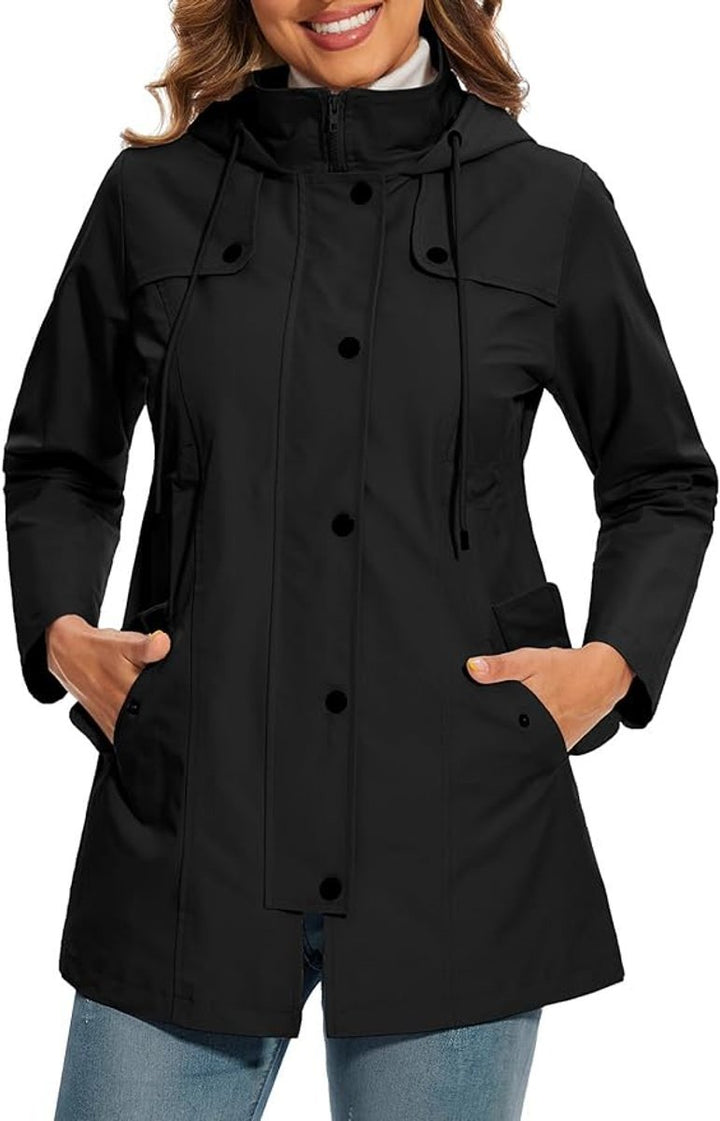Elysia | Waterproof Hooded Raincoat for Women – Stylish with Fleece Lining