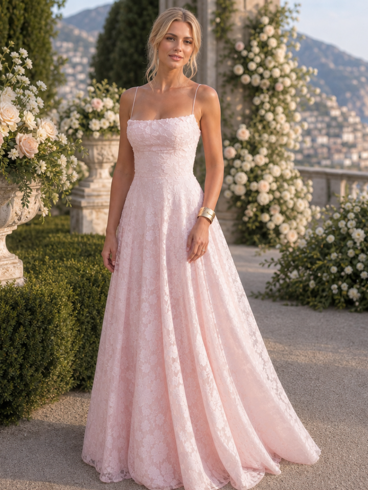 Lace Maxi Dress with Spaghetti Straps