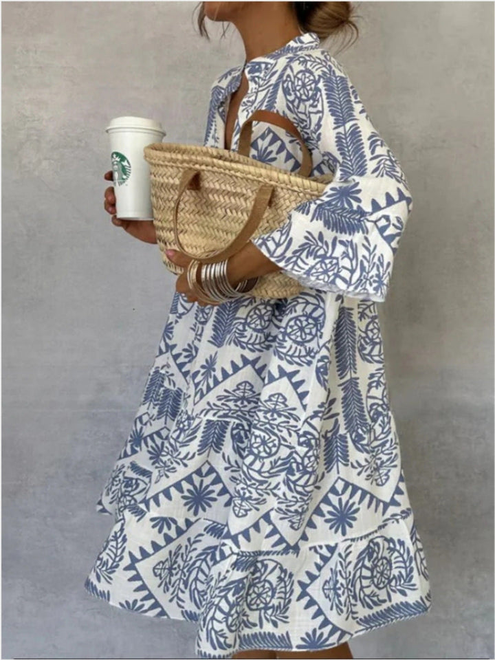 Monika | Vibrant Floral Flowing Tunic Dress