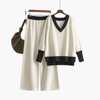 Amara | Relaxed V-Neck Sweater and Trousers Set