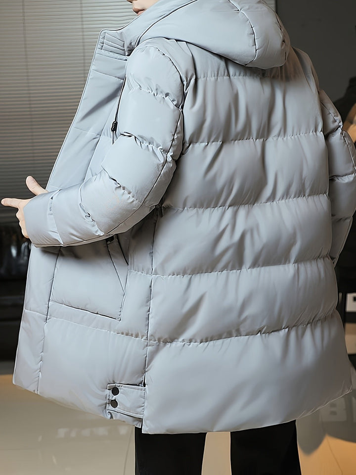 Donovan | Longline Puffer Coat – Stylish Hooded Design for Men