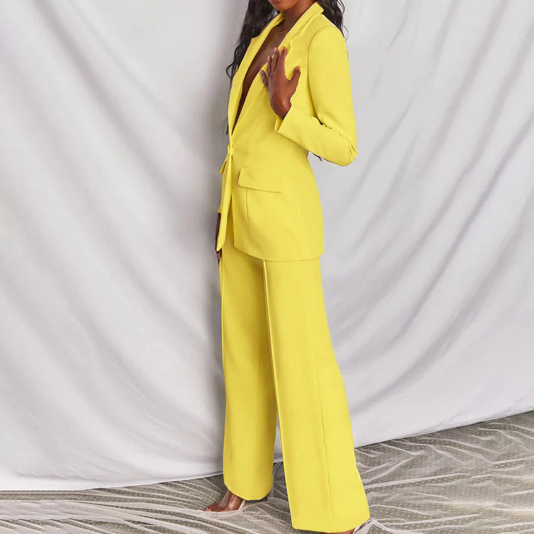 Celeste | Completo moderno a due pezzi con blazer e pantaloni