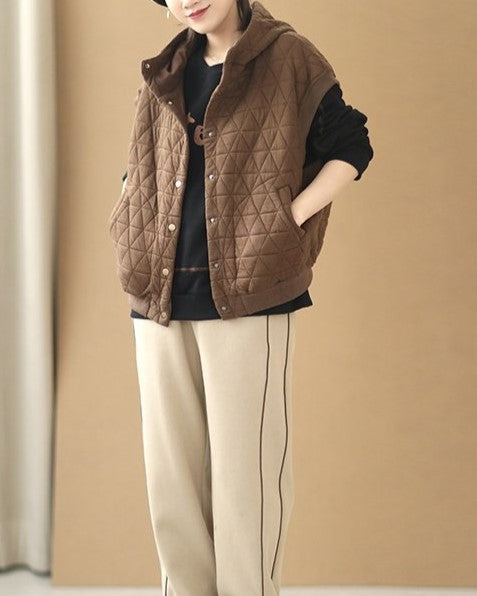 Christine | Sporty Hooded Insulated Winter Vest