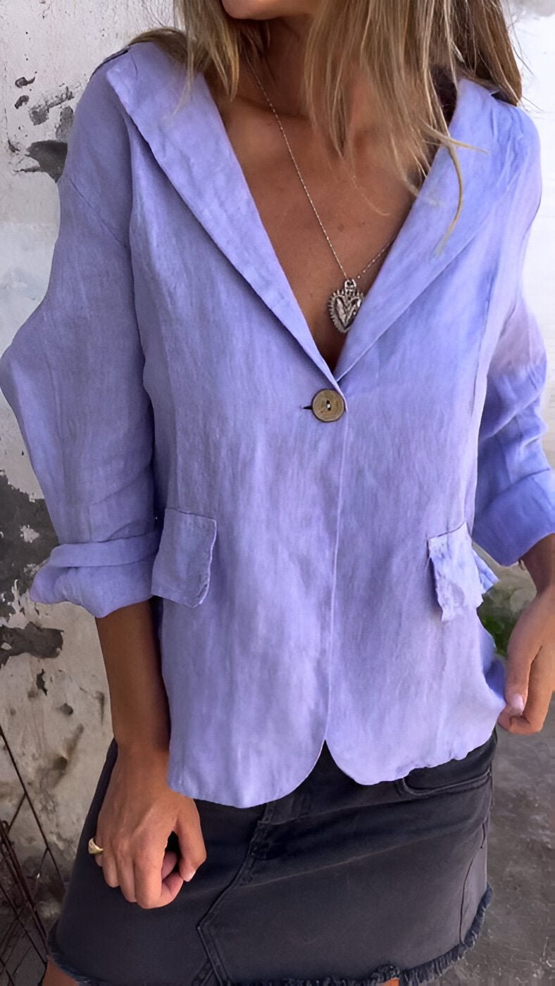 Sophia | Minimalist Linen Lightweight Blazer