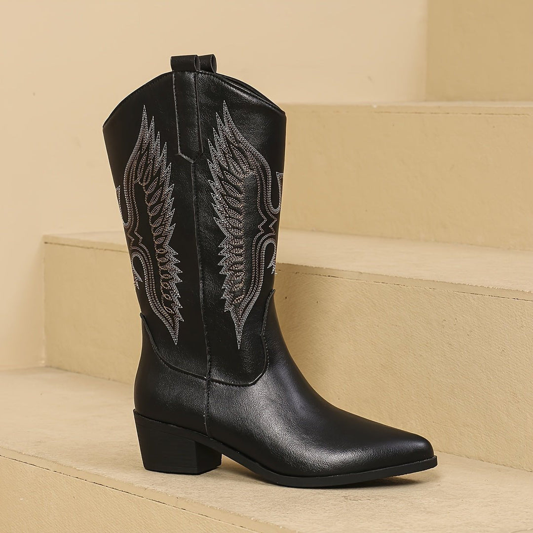 Seraphina | Stivali da cowboy audaci e artistici con ricami ad ala
