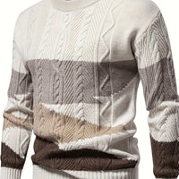 Adrian | Elegant and Cozy Cable Knit Colour-Block Sweater