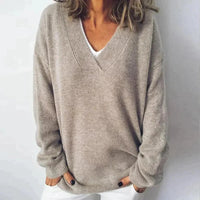 Amelie | Elegant V-Neck Knitted Sweater