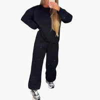 Iris | Diamond-Print Knit Lounge Set