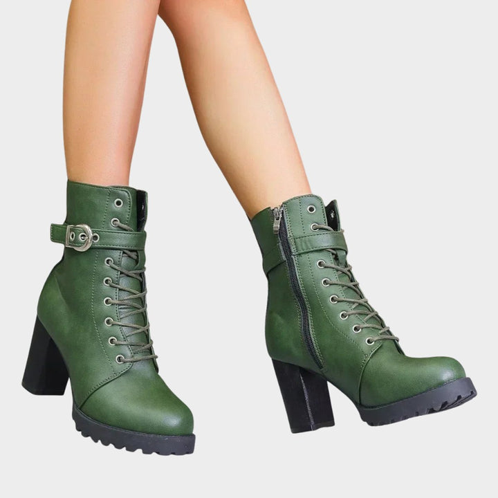 Nora | Modern And Edgy Lace-Up Combat Ankle Boots