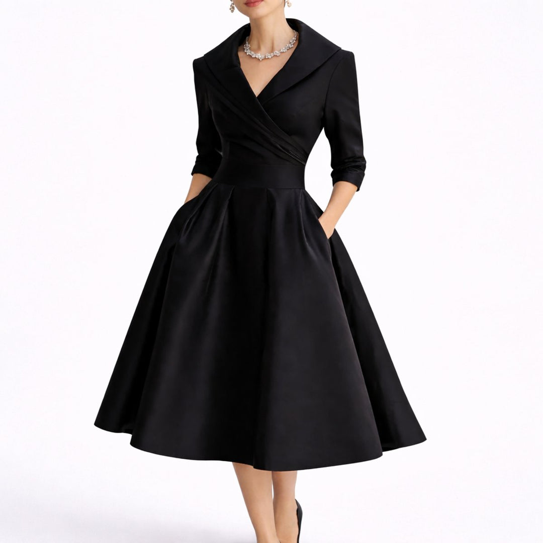 Hazel | Modern Fall Wedding Structured A-Line Midi Dress