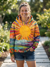Lydia | Colorful And Cheerful Sunrise Graphic Hoodie