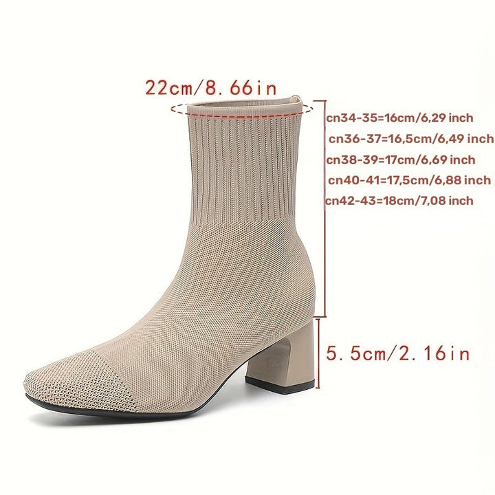 Josephine | Bottines chics et contemporaines à talon carré en maille