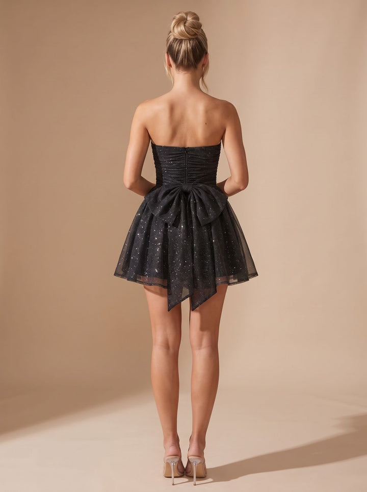 Mia | Mini Dress – Glitter Pleated Bustier for Women