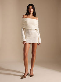 Seraphina | Glamorous and Refined Off-Shoulder Sequin Party Mini Dress