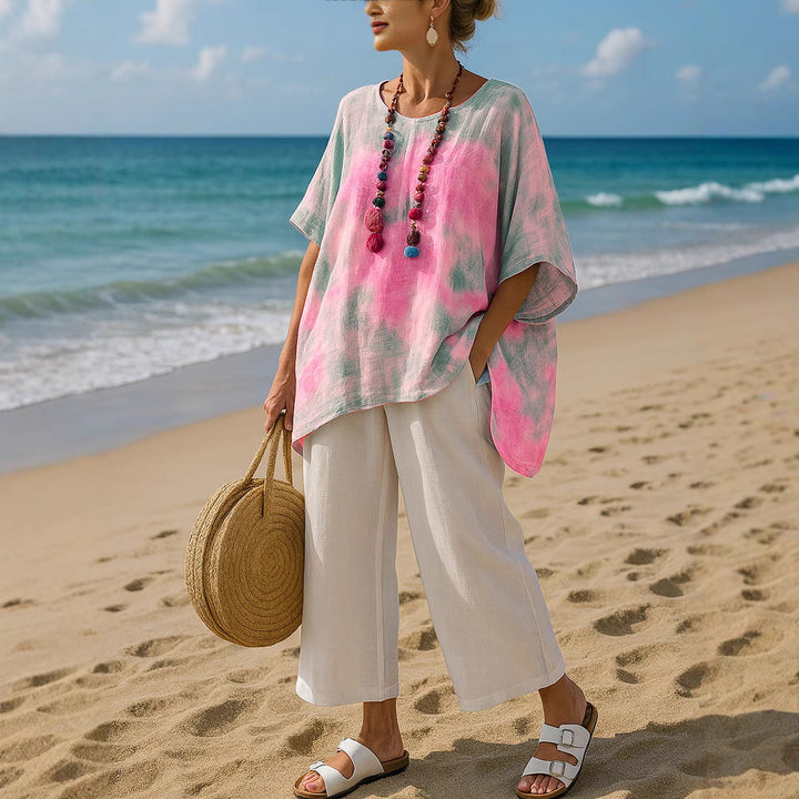 Katrin | Gradient Asymmetric Hem Tunic Top