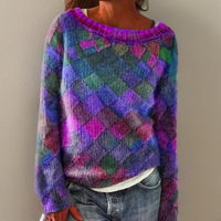 Nora | Relaxed Diamond Pattern Knitted Sweater