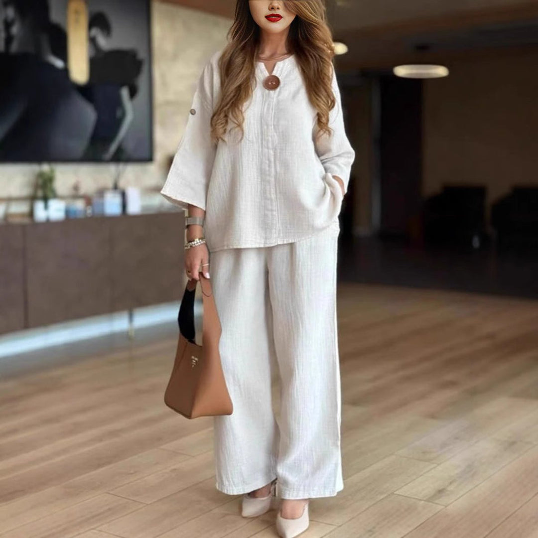 Gemma | Elegant Tunic & Wide-Leg Pants Two-Piece Set