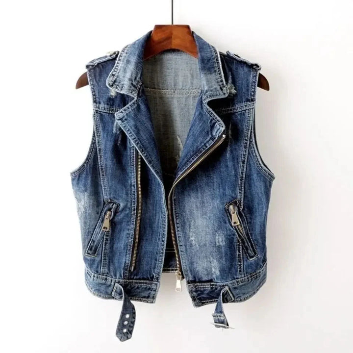 Liam | Edgy And Rugged Distressed Denim Vest