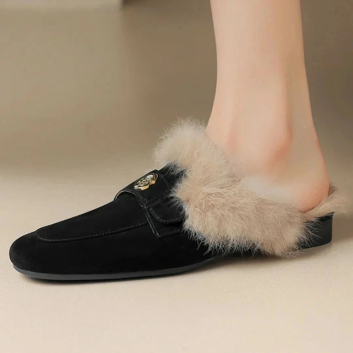 Velora | Shearling Mules – Luxurious Soft Comfort for Women