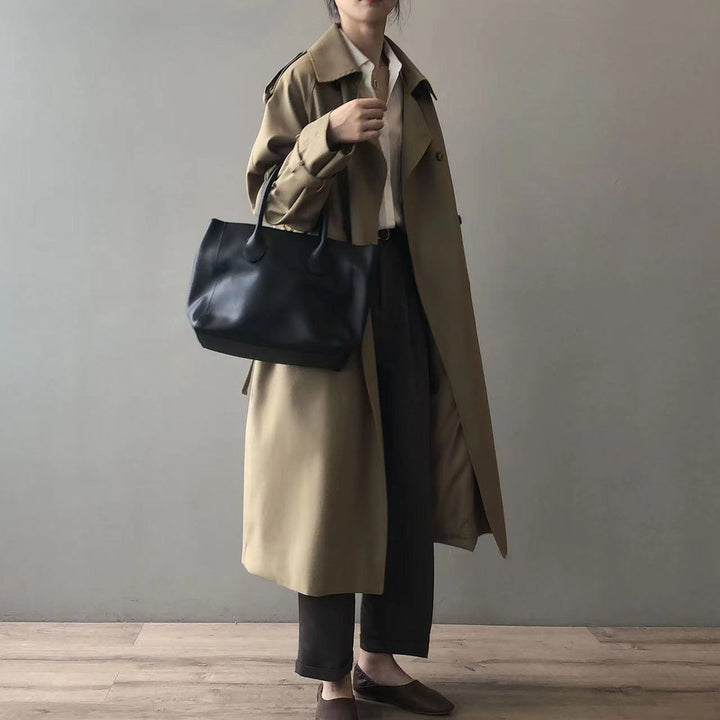 Amelie | Elegant Water-Repellent Long Trench Coat