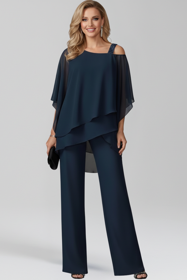 Jana | Wide-Leg Jumpsuit – Elegant Cold-Shoulder Style for Women
