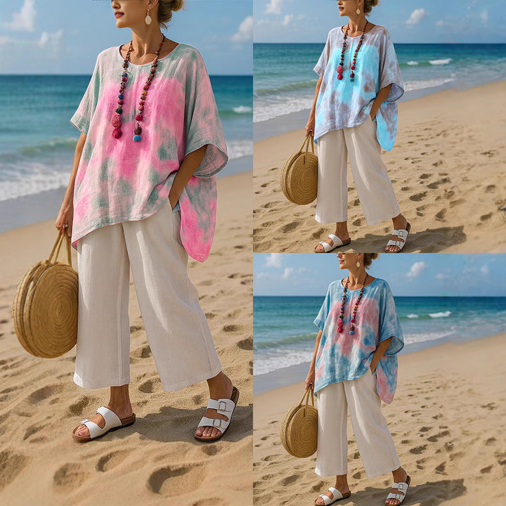 Katrin | Gradient Asymmetric Hem Tunic Top