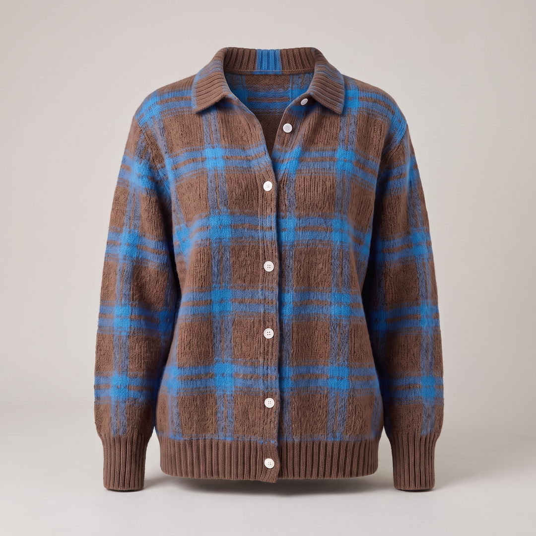 Clara | Plaid Cardigan – Cozy Knit Style for Women