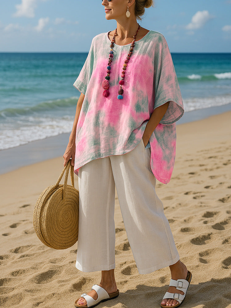 Katrin | Gradient Asymmetric Hem Tunic Top