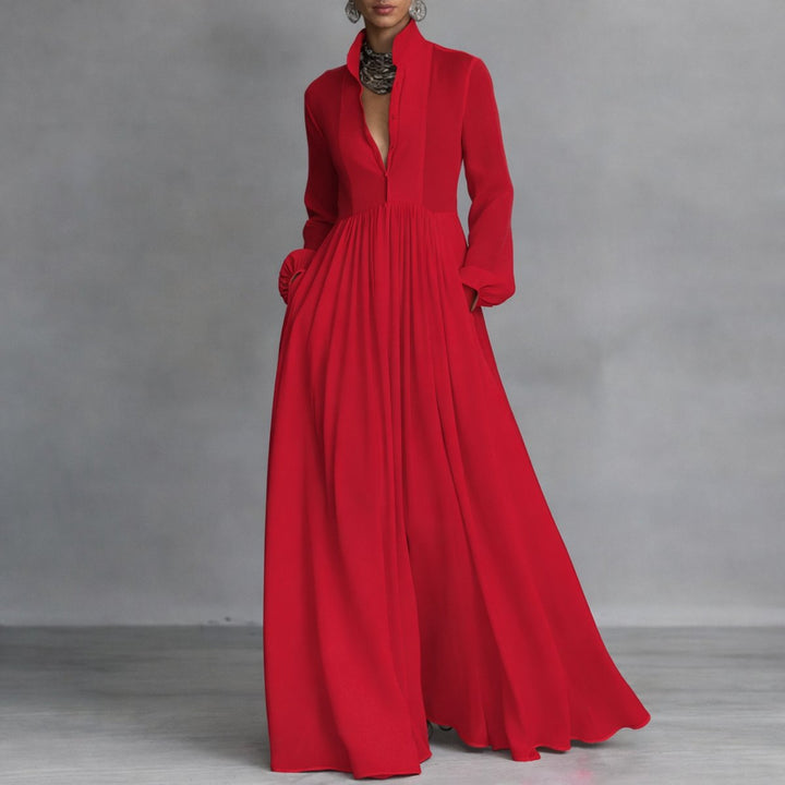 Victoria | Robe-chemise longue raffinée à manches longues