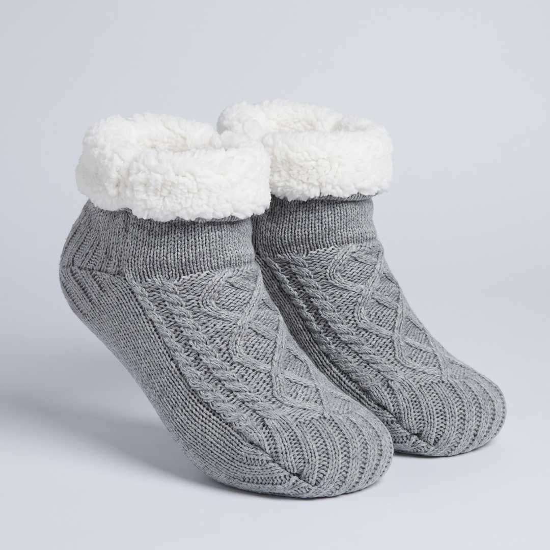 Fleece Knitted Slippers | Fleece-Lined Comfort for Women