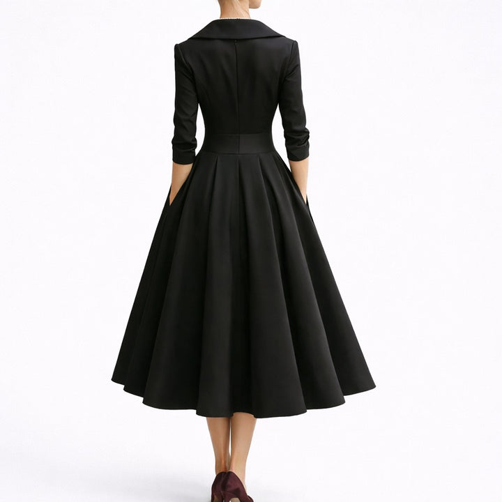Hazel | Modern Fall Wedding Structured A-Line Midi Dress