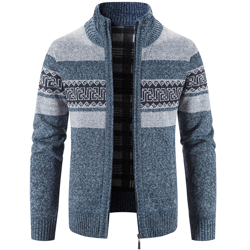 James | Modern Stand-Collar Knit Sweater Jacket