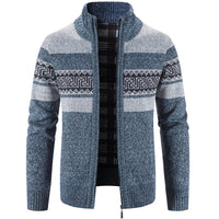 James | Modern Stand-Collar Knit Sweater Jacket
