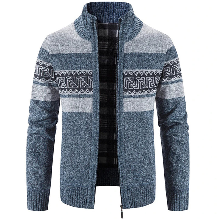 James | Modern Stand-Collar Knit Sweater Jacket