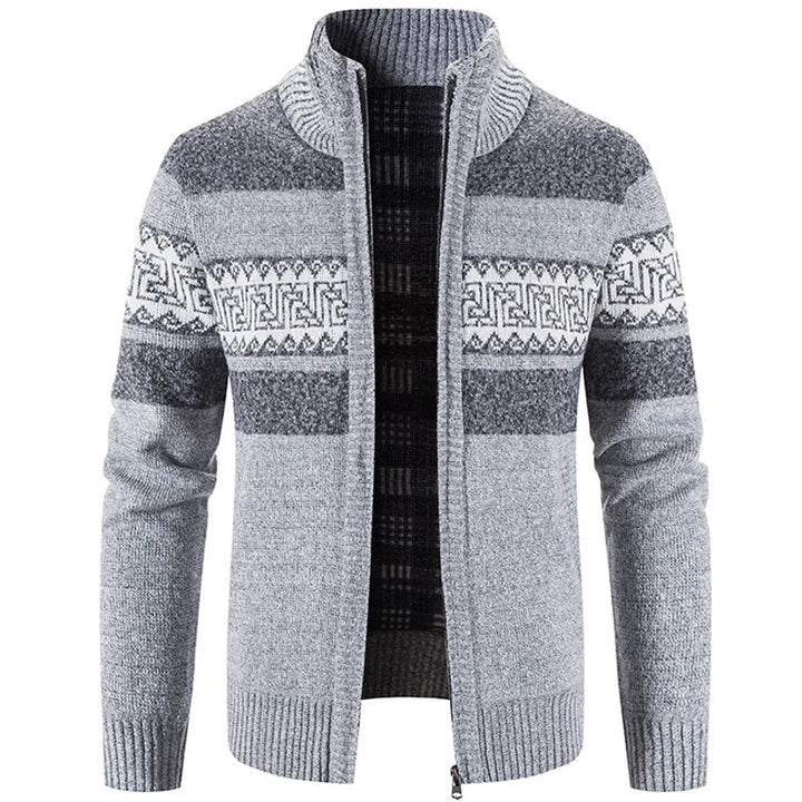 James | Modern Stand-Collar Knit Sweater Jacket