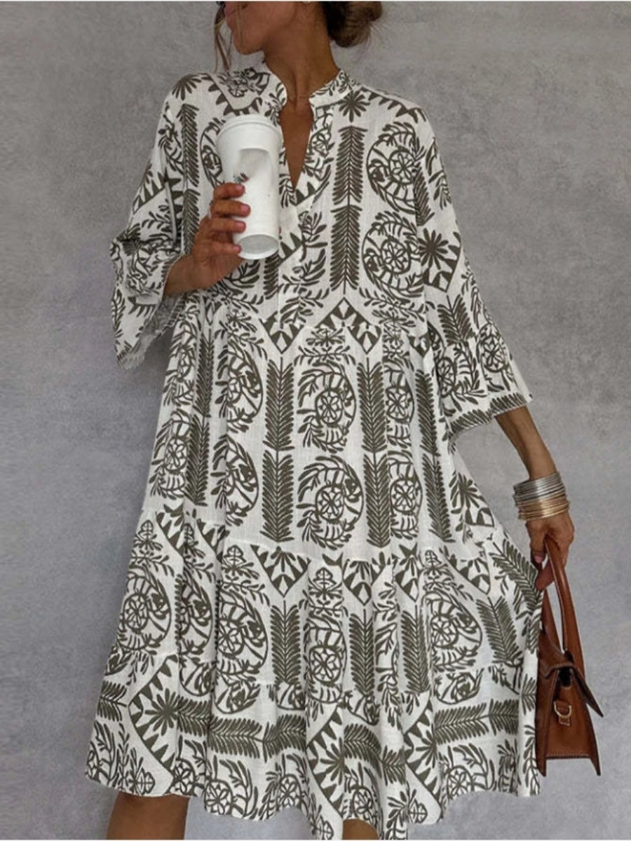Monika | Vibrant Floral Flowing Tunic Dress