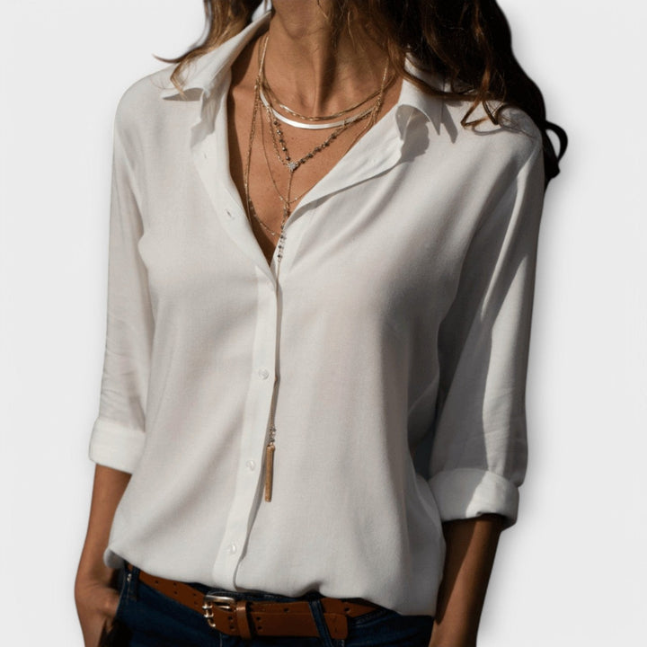 Isla | Button-Up Blouse – Timeless Design for Women