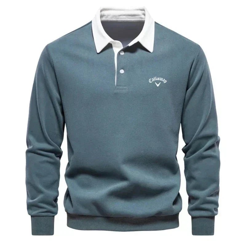 Ethan | Refined And Modern Contrast Collar Knit Polo Sweater