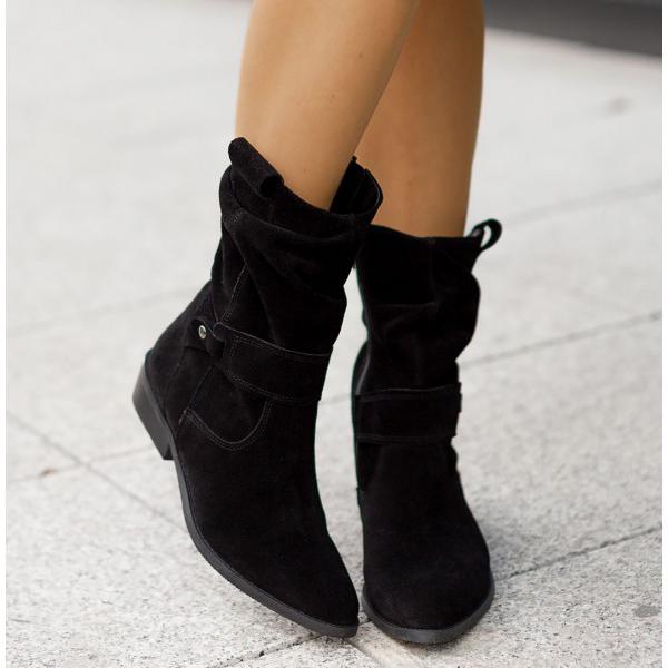 Marissa | Relaxed Suede Slouch Ankle Boots