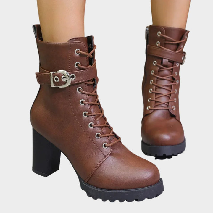 Nora | Modern And Edgy Lace-Up Combat Ankle Boots