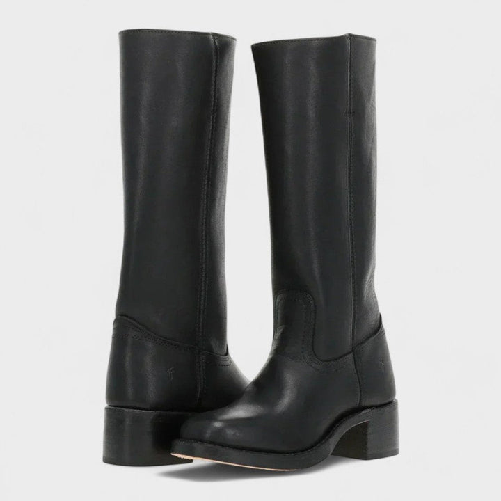 Christina | Western-Inspired Leather Knee High Boots