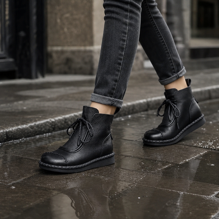 Vintara | Lace-Up Ankle Boots – Vintage Style for Women
